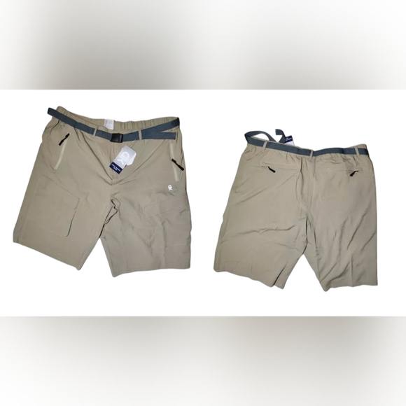 Little Donkey Andy Beige Lightweight Belted Cargo Hiking Shorts XXL 40x12 NWT - Picture 1 of 13